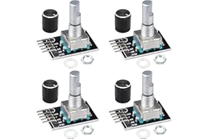 JTAREA KY-040 Rotary Encoder Module 360 Degree Switch Encoders with Knob Cap Brick Sensor Modules (Pack of 4pcs)