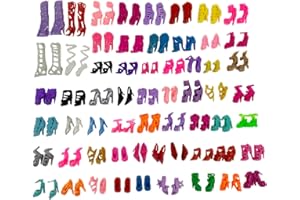 APATSUKI 55 Pairs Fashion Doll Shoes for 11.5" Doll 1/6 Replacement Different Assorted Colors High Heel Shoes Boots Flat Shoes Set for 11.5 inch Girl Doll