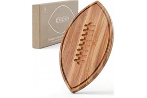 Football Shaped Cutting Board – 16X9.5 INCH – Acacia Wood Charcuterie Tray – Wooden Football Serving Platter for Super Bowl P