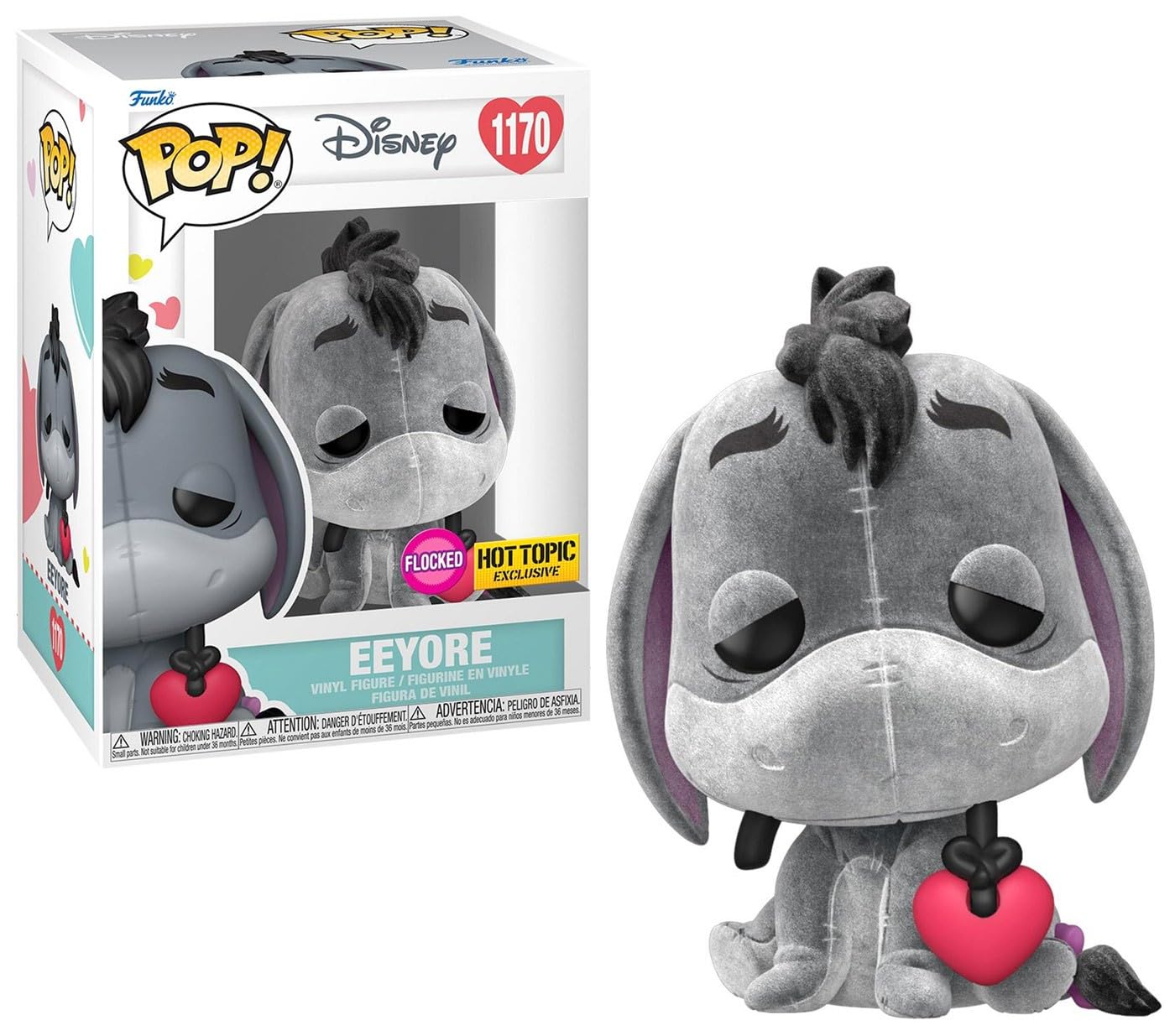 Pop! Winnie The Pooh 1170 - Eeyore with Heart Flocked