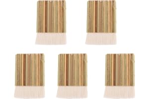 Toyvian 5pcs Wool Hair Hake Blender Brush for Watercolor Painting, 14-Row Multi-Row Paintbrush Set for Art