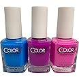 Color Club Neon Cool Nail Lacquer Set of 3 - Nail Polish for Salon Style Nail Manicure and Nail Art - Dark Neon Nail Polish Set