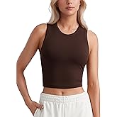 CRZ YOGA Butterluxe Soft Double Lined Tank Tops for Women - Yoga Workout Casual Going Out High Neck Basic Sleeveless Shirt
