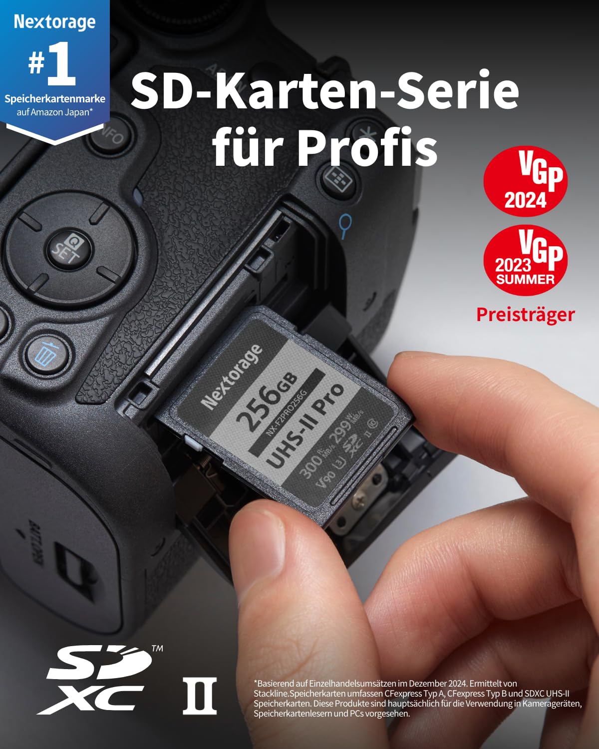 Nextorage SD Karte 256GB UHS-II SDXC, japanische speicherkarte datenspeicher SD Card, Kamera Zubehör für Nikon/Canon/Sony/Fujifilm/Nintendo Switch, F2PRO NX-F2PRO256G 2