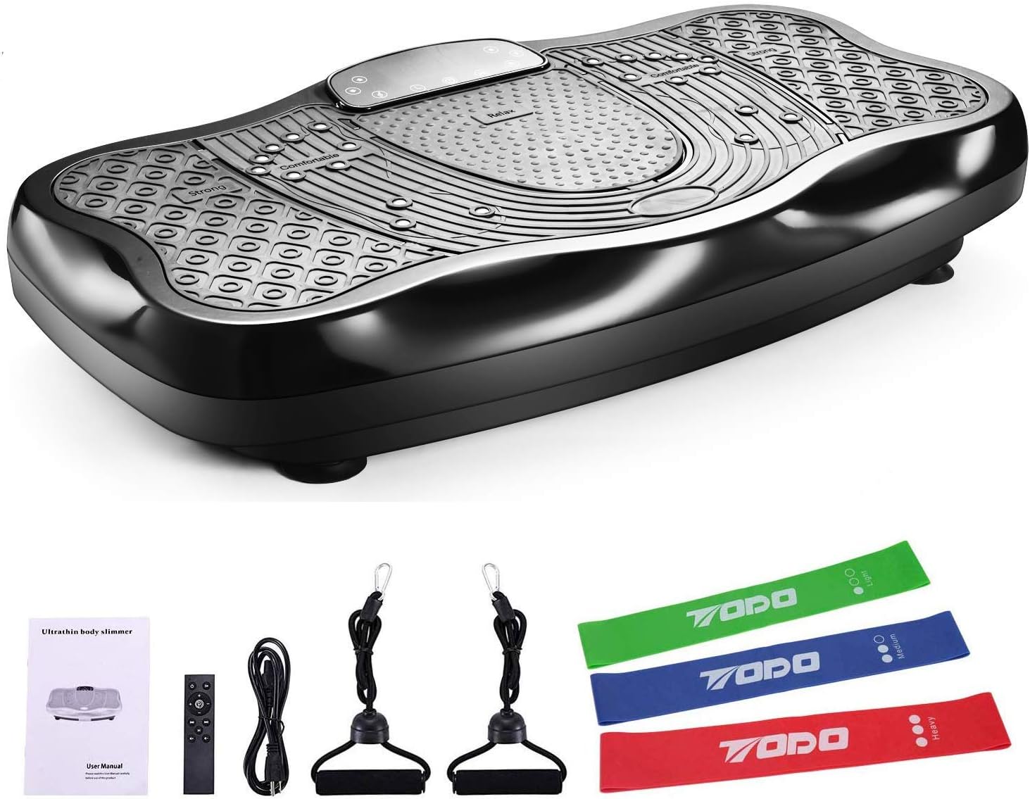 iHomey Vibration Platform Power Plate Crazy Fit Workout Machine - Fitness at Home/Balance Training/Stretching Exercise/Bluetooth Music/Resistance Bands