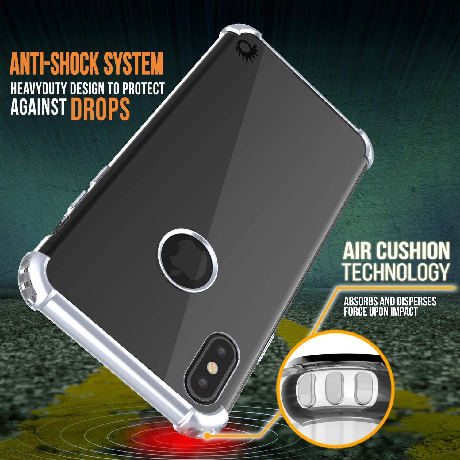 iPhone Xs Max Case, Punkcase [Blaze Series] Protective Cover W/PunkShield Screen Protector [Shockproof] [Slim Fit] Compatible for Apple iPhone Xs Max [Silver]