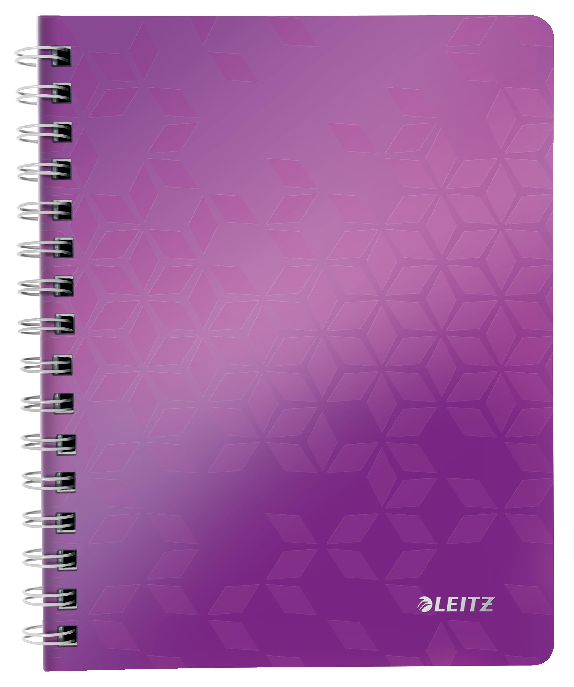 Leitz A5 Flexible Cover Notebook, Purple (Wire Bound, 80 Sheets, Ruled, 90 gsm Ivory Paper, Wow Range), Pack of 1