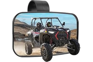 KEMIMOTO UTV Boat Rear View Mirrors Rearview Mirror with ShatterProof Tempered Glass 1.5"-2" Mount Compatible with Polaris RZ