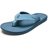 OLUKAI Ki'i Men's Beach Sandals, Quick-Dry Flip-Flop Slides, Water Resistant & Lightweight, Compression Molded Footbed & Ultra-Soft Comfort Fit