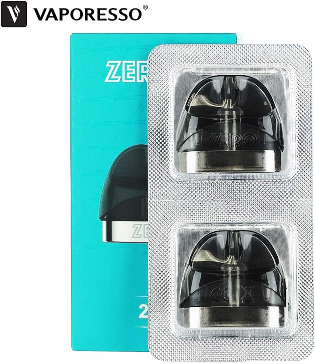Authentic Vaporesso Renova Zero Pod Replacement Cartridge (Pack of 2), 2ml E Cigarettes Vaporizer Atomizer Refillable Pod with Vape Tank Coil, Replacement Pod Tank for Renova Zero Kit