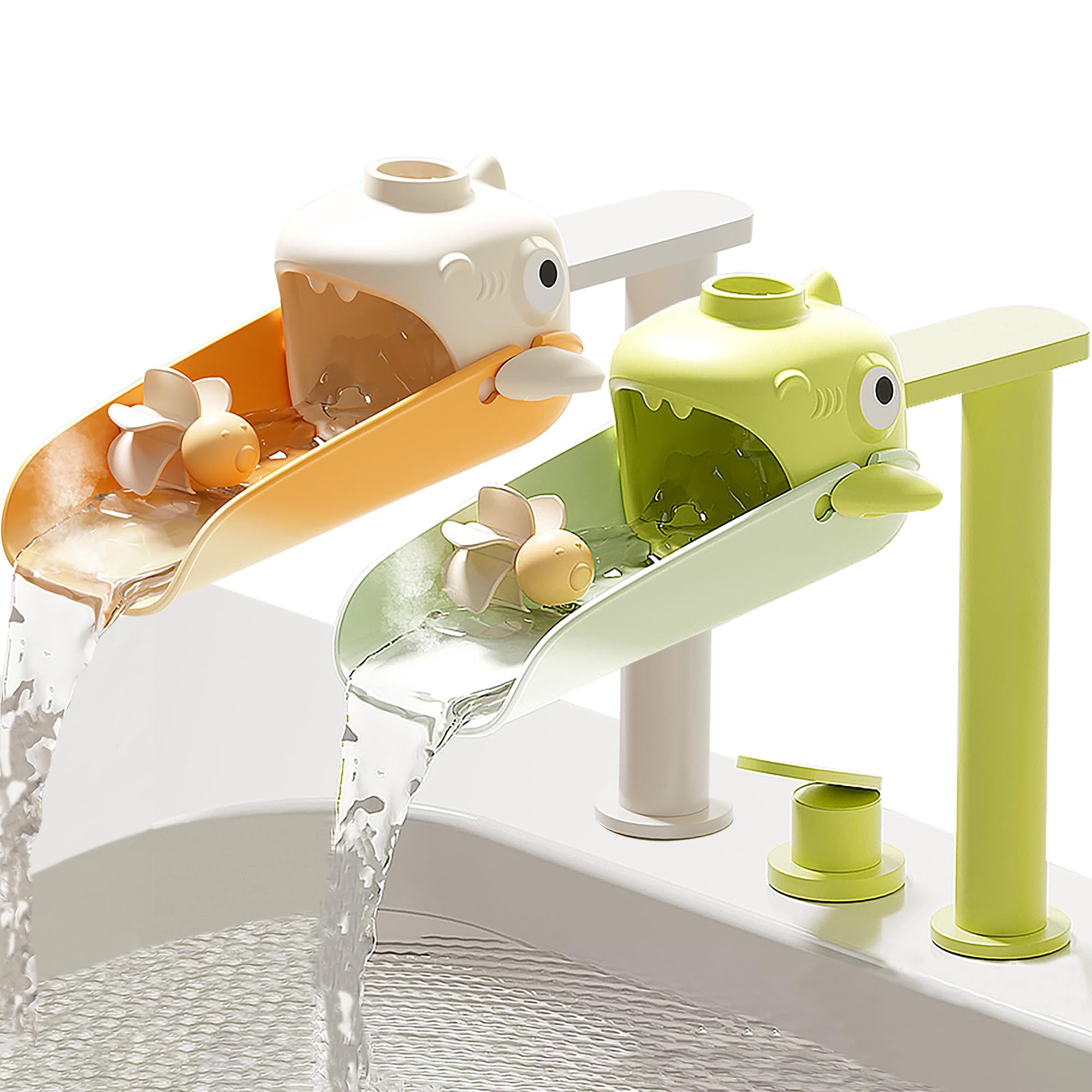 Photo 1 of 2 Pack Faucet Extender for Toddlers, Temperature Sensitive Sink Extension with Water Wheel to Kids Fun Hand Washing