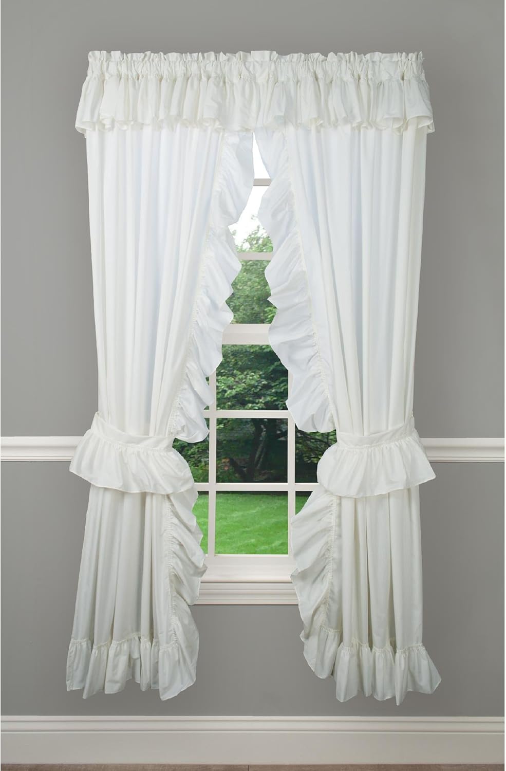 Ellis Curtain 2Piece Ruffled Priscilla Window Curtain