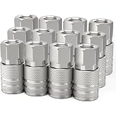 ChillWaves 1/4-Inch Female Industrial Coupler,1/4" NPT Female 4-Ball Quick Connect Air Coupler Air Hose Fittings(12-PACK)