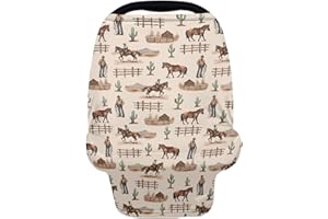 Belidome Western Cowboy Baby Stuff Nursing Scarf Breastfeeding Cover Baby Car Seat Covers, Soft Breathable Lightweight