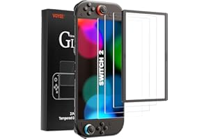 VOYEE Screen Protector for 2025 Switch 2, 7.9 Inch Tempered Glass 3 Packs, 9H Hardness Anti Scratch, Ultra HD Clear, Bubble Free, Touch Sensitive, Easy Installation Kit Included