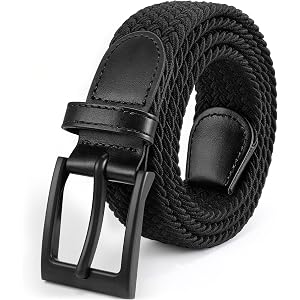 XZQTIVE Men's Golf Belt - TSA Approved Hypoallergenic Elastic Braided Stretch Belt for Men, Casual Belt for Jeans Shorts