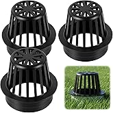 (3-Pack) Calvana 4” Round Atrium Drain Grate Cover, Compatible with NDS 78A, Fits 4” Sewer and Drain Pipe Fittings, Perfect f