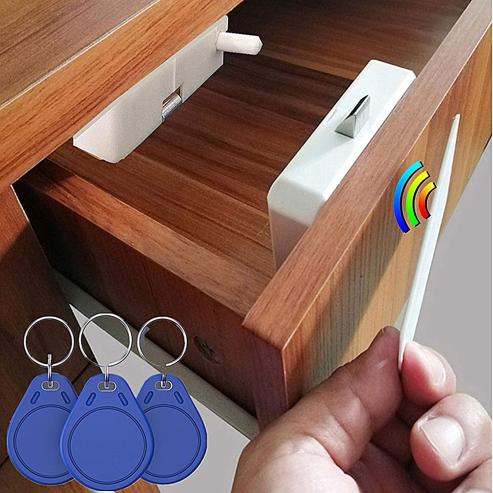 Photo 1 of RFID Electronic Cabinet Lock Hidden DIY Electronic Induction Lock ?Invisible Cabinet Lock?for Wooden Cabinet Locker Drawer Cupboard Letter Box