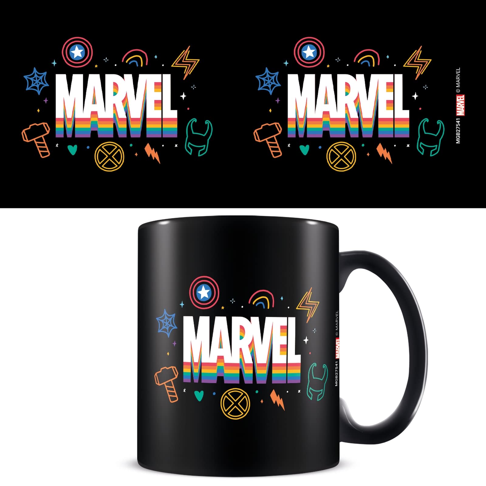 Pyramid International Marvel Mug (Pride Rainbow Logo Design) - Official Merchandise