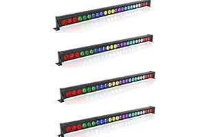 ZEMOJ Dj Light Bar,24 x 3W LED RGB Wall Wash Bar Light DMX DJ Lights for DJ Wedding Party Club Stage Lighting (Set of 4)