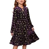 GRACE KARIN Girls Long Sleeve Velvet Dress Sparkle Cut Out Christmas Fall Party Dresses Size 6-14