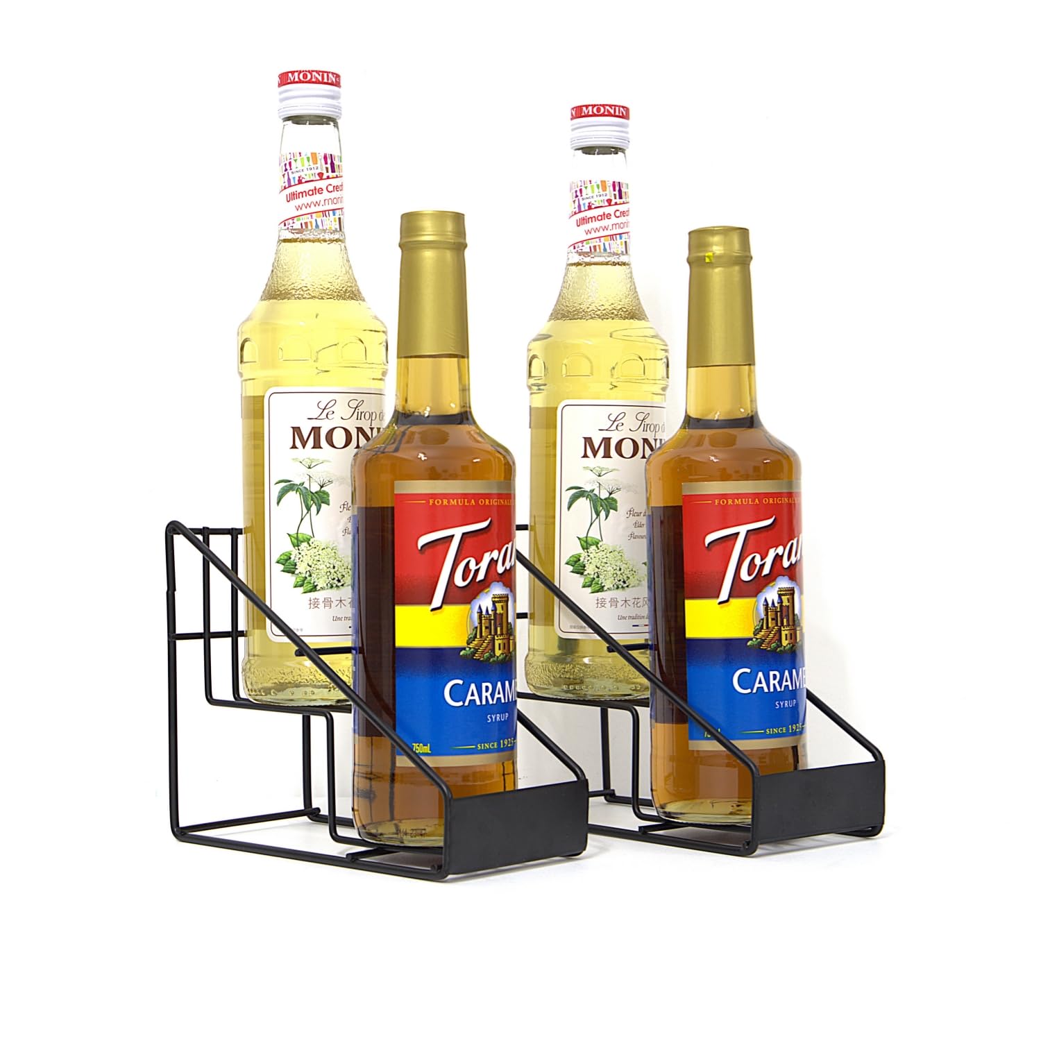 Photo 1 of XG Glitter Coffee Syrup Stand ?compatible with 4 bottles 750ml of Torani and Monin syrup rack?Sturdy & Space-Saving?Coffee Station Organizer for Bar, Home kitchen, Office