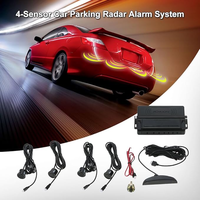 KKmoon Asistencia de Aparcamiento 4 Sensor Radar Kit Pantalla Digital LED Reverse Alarma Sistema para Coche Auto: Amazon.es: Coche y moto