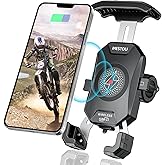 iMESTOU Wireless Mobile Phone Holder Qi/USB C 3.0 Charger By Motorcycle Wiring 12V/24V Or USB A Jack Handlebar Holder/Rearvie