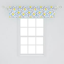 Ambesonne Cartoon Window Valance, Watercolor