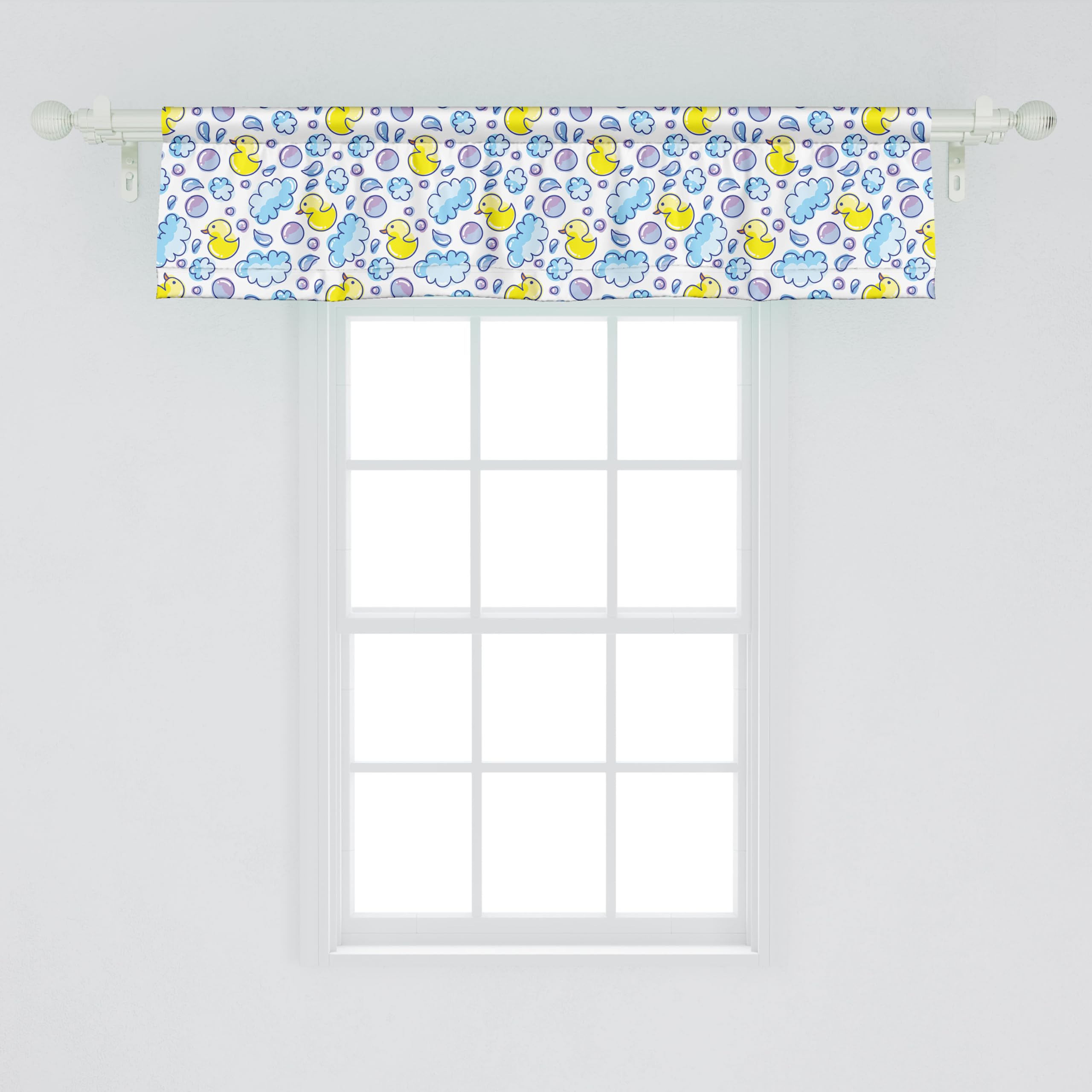 Ambesonne Cartoon Window Valance, Watercolor