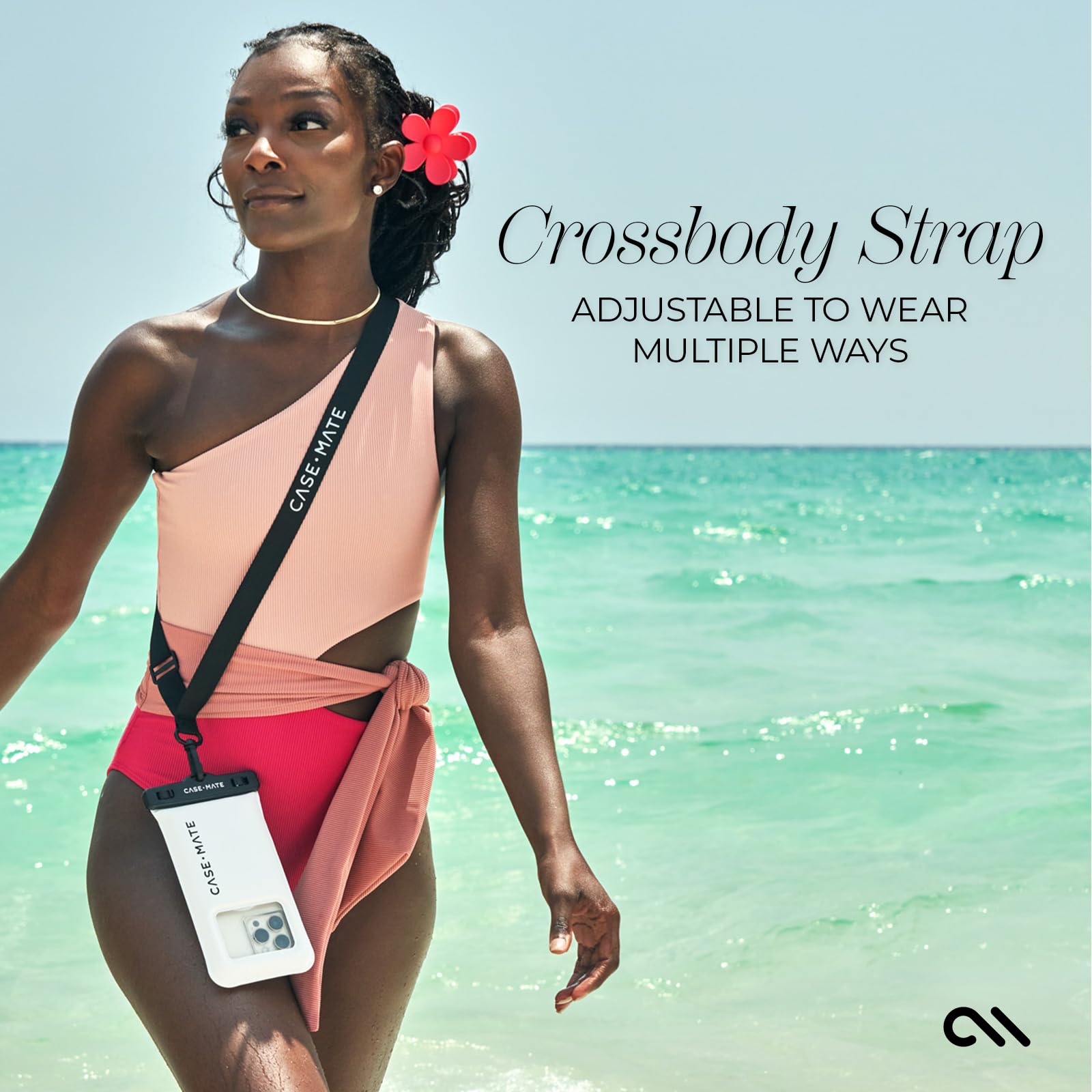 Case-Mate Case-Mate IP68 Waterproof Phone Pouch - Floating Waterproof Phone Case with Crossbody Lanyard - Beach Cruise Ship Travel Essentials - Compatible with All Devices - Touchscreen Friendly - Sand Dollar