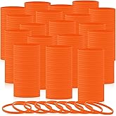 Liliful 400 Pcs Silicone Wristbands Solid Color Silicone Bracelets Blank Rubber Sports Rubber Wristbands Bracelets Stretch Bands for Adults Men Women Teen(Orange)