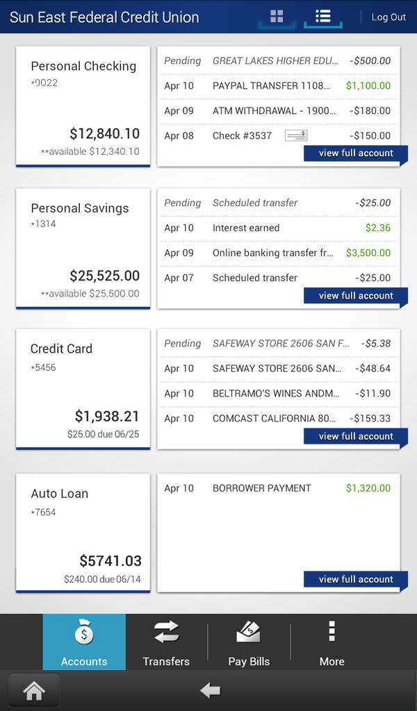 Amazon Sun East Federal Credit Union Apps Games