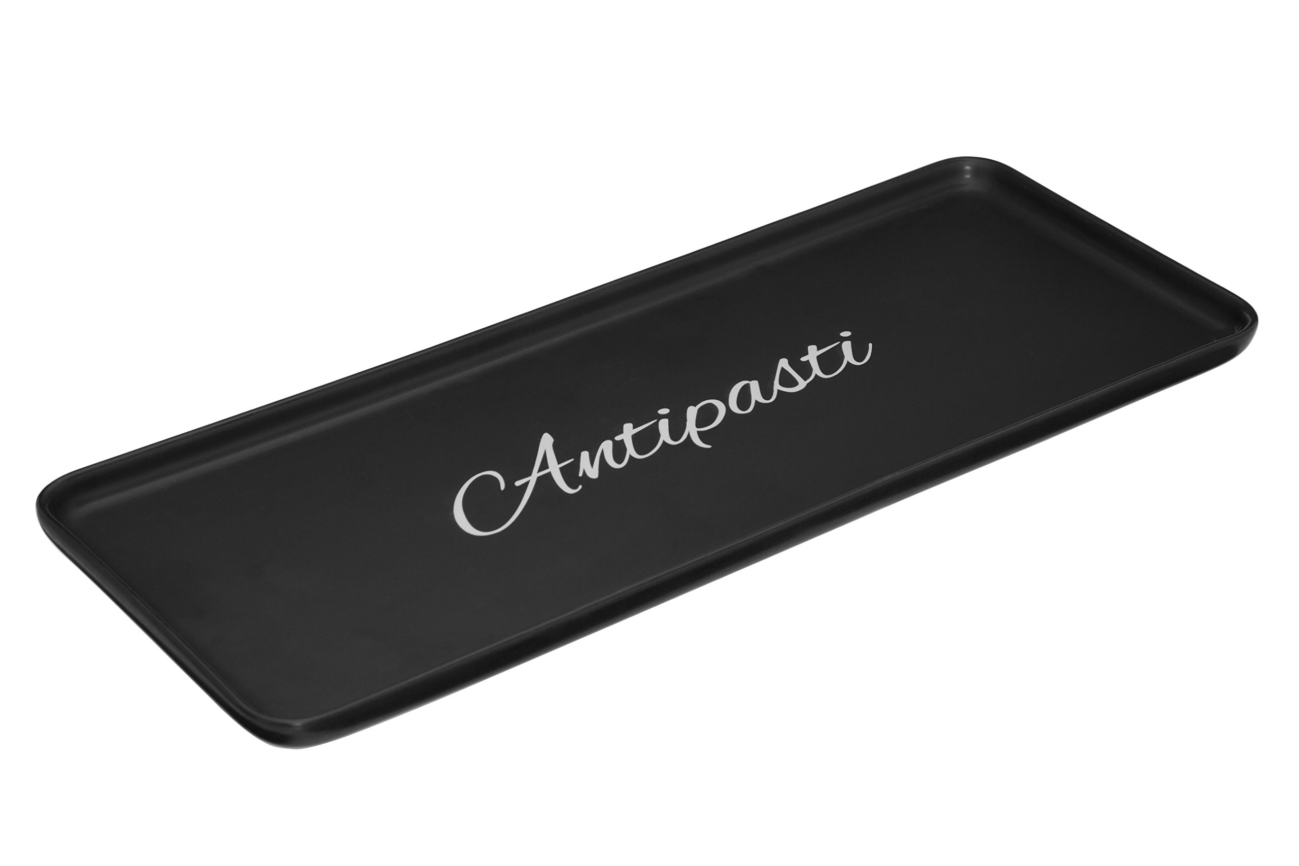 Premier Housewares Mange Antipasti Serving Plate, Black