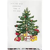 Mud Pie Christmas It's The Most Wonderful Tartan Trim Towel