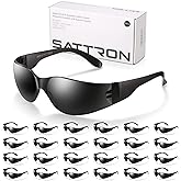 24 Pack of Tinted Safety Glasses (Protective Safety Sunglasses) Ploycarbonate Dark Smoke Lenses for UV Protection, Scratch & Impact Resistant, Perfect for Construction, Outdoor Work, Shooting and More