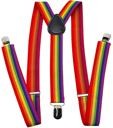 Amazon.com: EKDJKK Rainbow Suspenders, Adjustable Elastic Y-Back