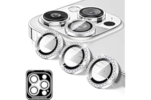 Diamond Camera Lens Protector Compatible for iPhone 14 Pro/14 Pro Max, Kucheed Bling Tempered Glass Camera Cover, Individual 
