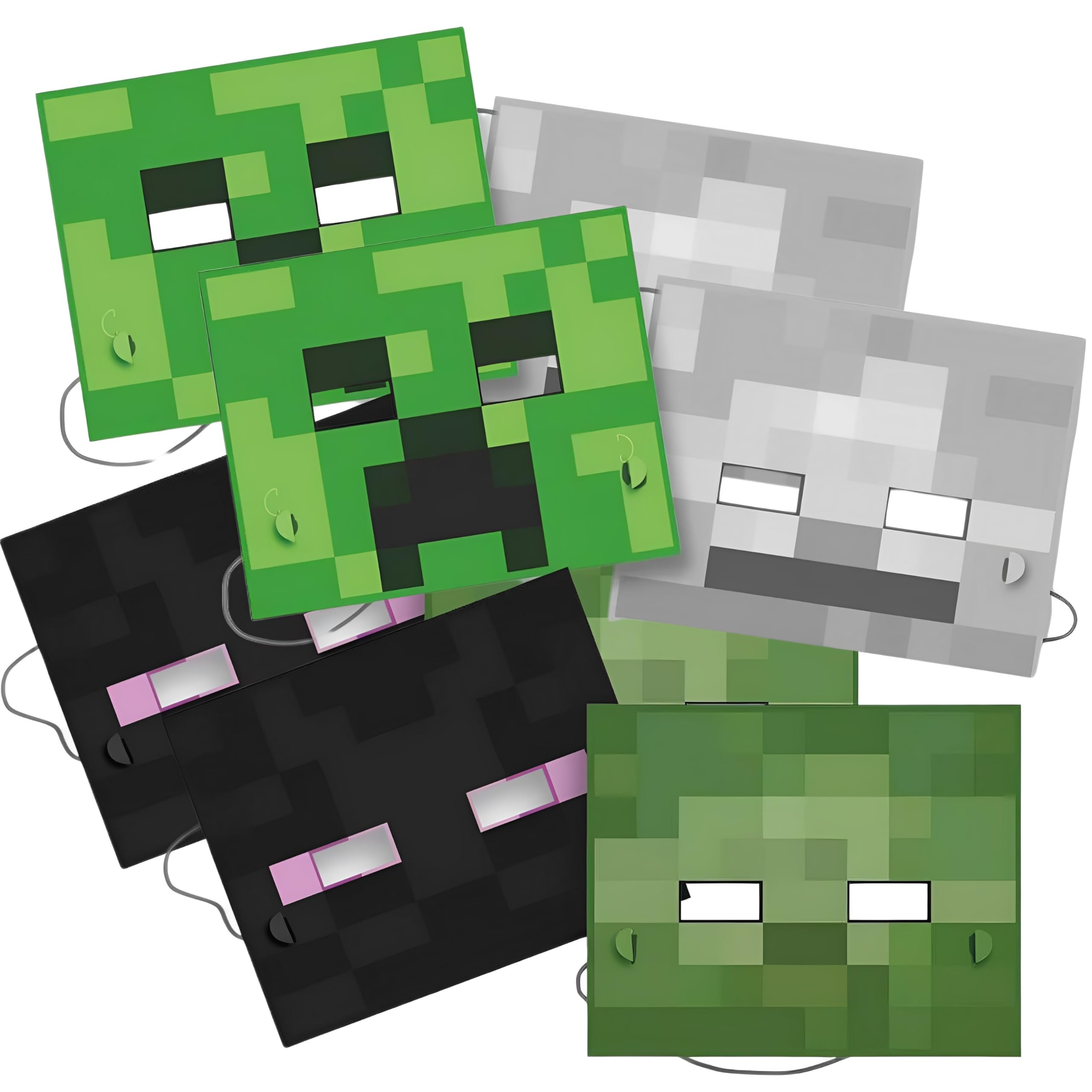 Unique Minecraft Birthday Party Carboard Masks 8 Pack