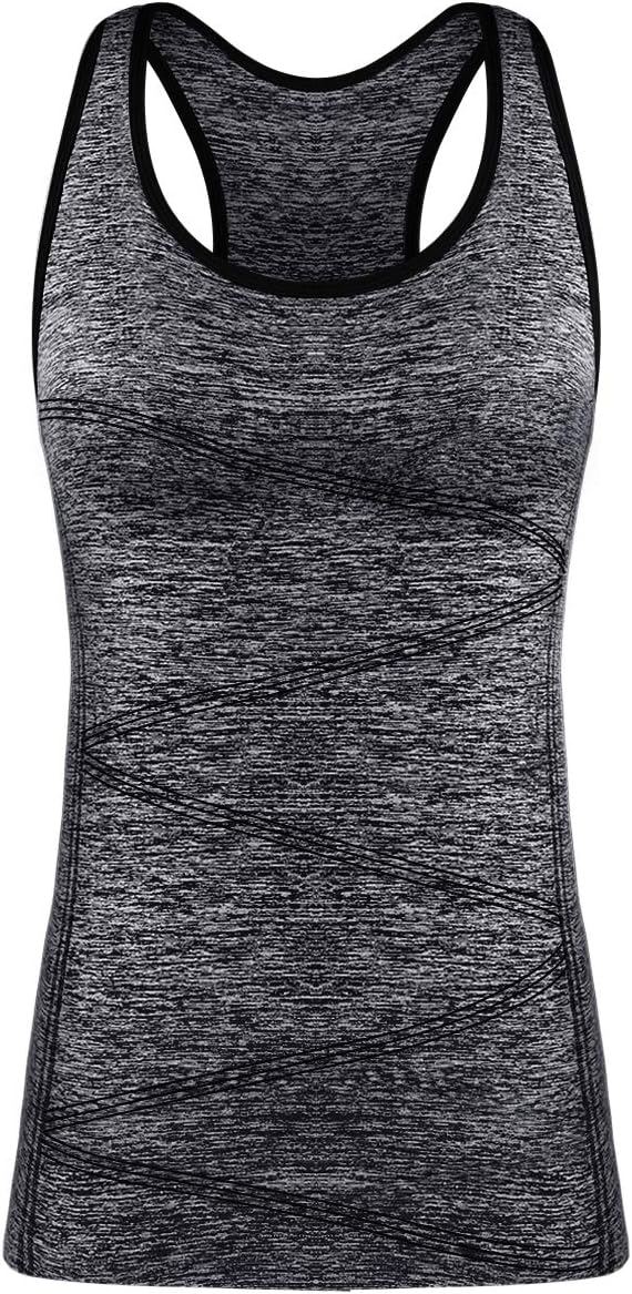 Yoga Tank Tops for Women, Stretchy Sleeveless Shirt Workout Running Tops with Removable Bra Pads