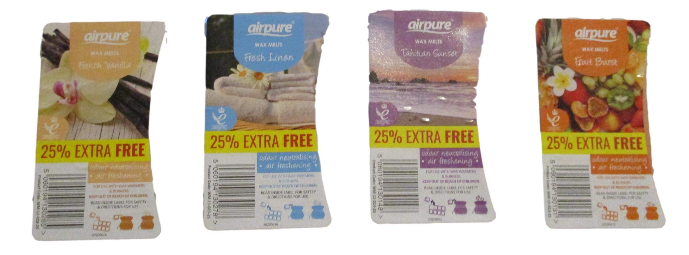 Luxury Scented Candles - Wax Melts - Air Freshening Odour Neutralising - Use with Wax Warmers or Burners 4 Flavours by Airpure - Variety Pack (2)