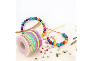 1 Roll Elastic Bracelet String Elastic String for Bracelets, Rainbow Elastic Cord for Bracelets Friendship Pony Beads Jewelry