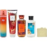 Bath & Body Fiji Sunshine Guava-Tini - Deluxe Gift Set - Fine Fragrance Mist, Body Cream, Body Wash and Body Lotion with a Wild Jasmine Bar Soap.