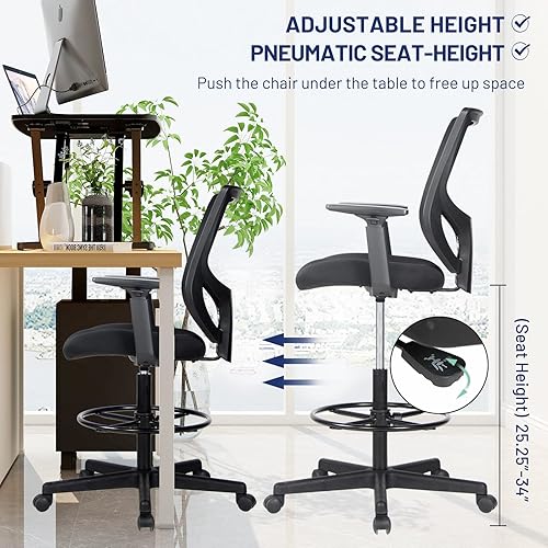 Drafting Chair, Tall Office Chair, High Adjustable Standing Desk