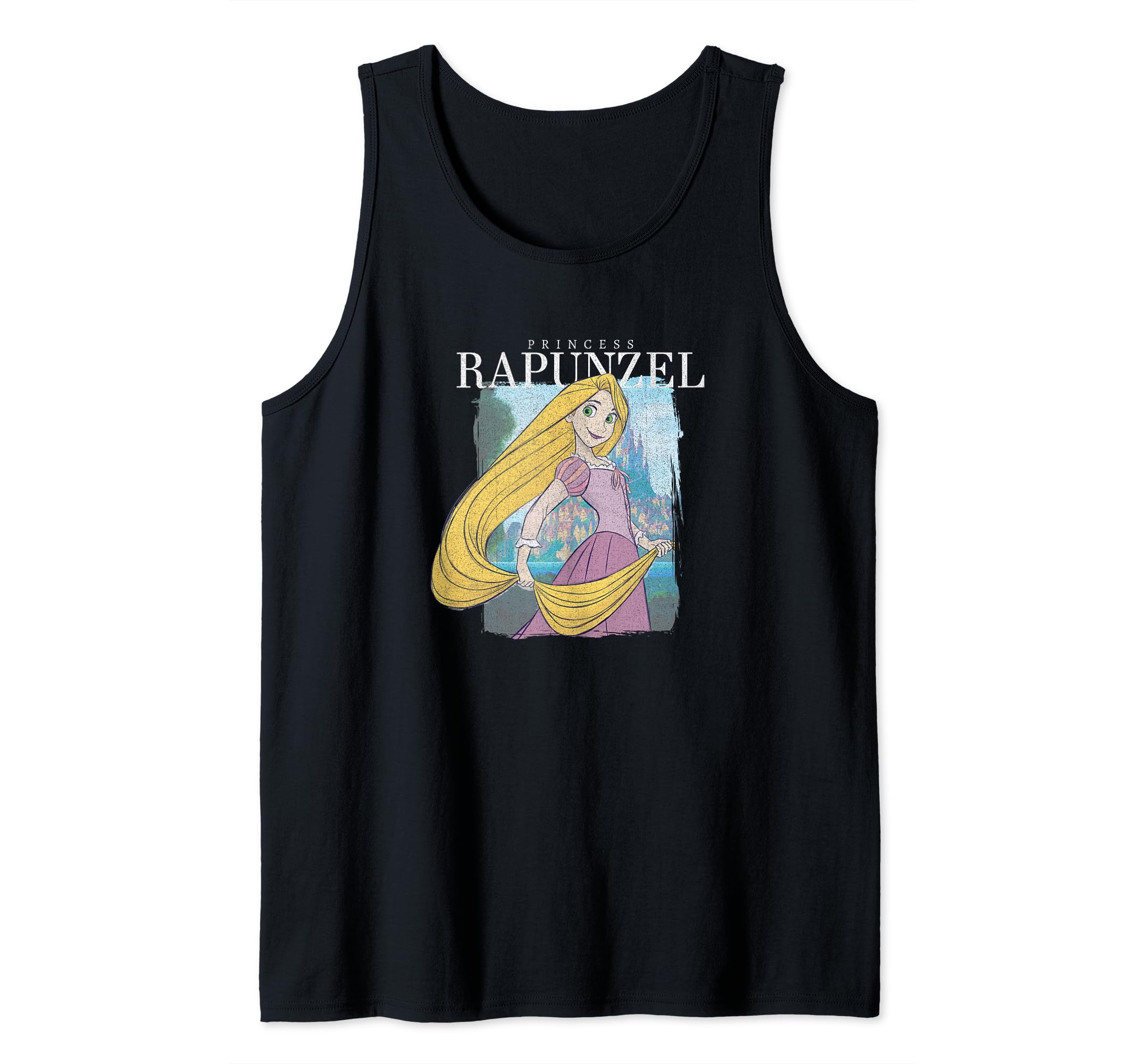 Disney Tangled Princess Rapunzel Distressed Portrait Tank Top