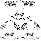 Coopay 9/120 Pieces Halloween Dalmatian Costume Set Puppy Dog Ears Headband Kit for Cosplay Costume Party Decoration