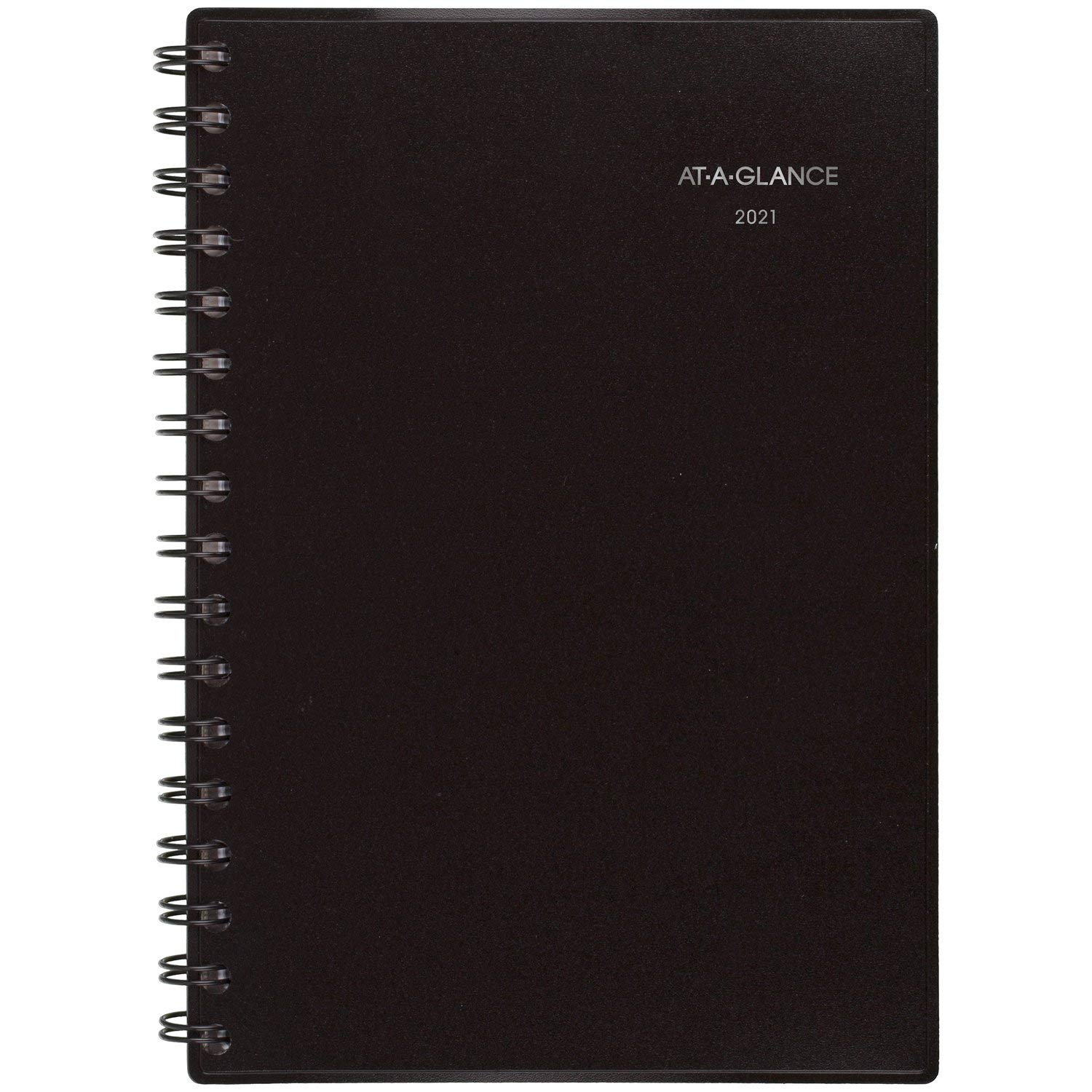 2021 Weekly & Monthly Planner by AT-A-GLANCE, 5-1/2" x 8-1/2", Small, Notetaker, Black (707350521)