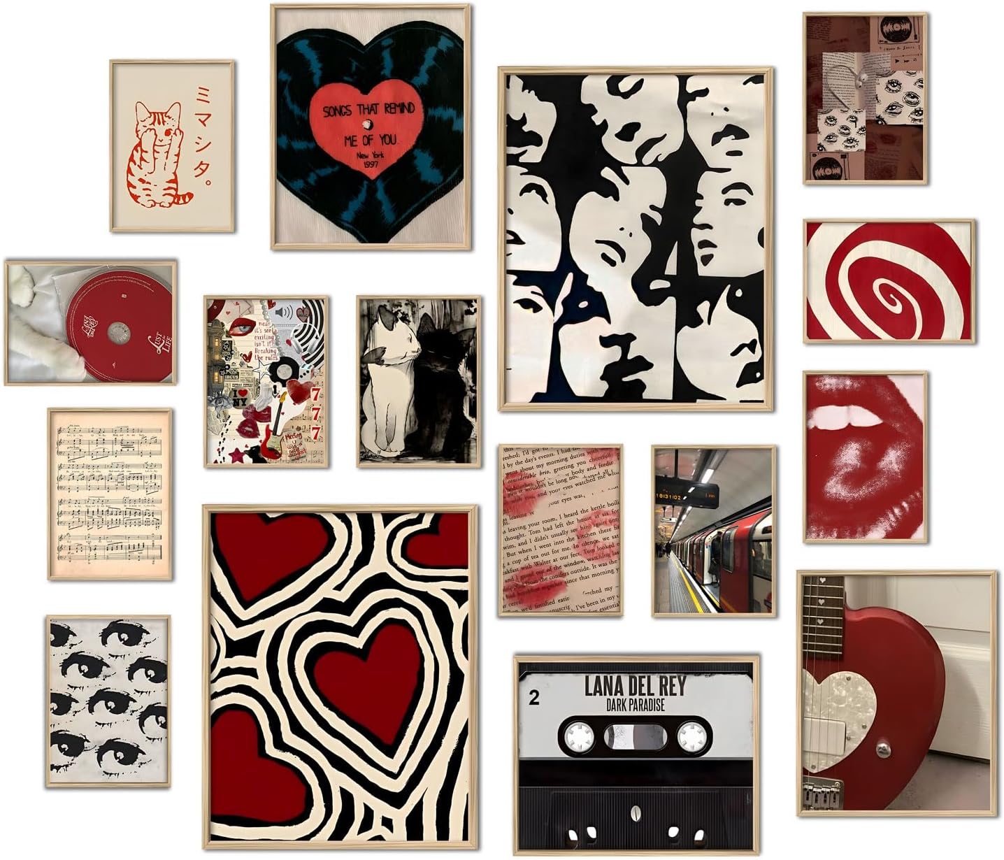 Paintings - ANERZA 16 PCS Downtown Girl Room Decor, Y2k Wall Art Prints for Bedroom, Coquette Posters for Room Aesthetic, Wall Collage Kit Pictures for Living Room, Vintage Dorm Gallery Home Decor