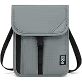 Travel Neck Wallet, RFID Blocking Passport Holder Organizer Case, Slim Neck Travel Pouch with Buckle for Women Men