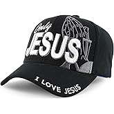 Trendy Apparel Shop Only Jesus Praying Hand Embroidered Christian Ball Cap
